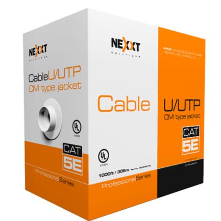 Cable nexxt solutions professional cat5e utp 4p 24awg cm 305m azul