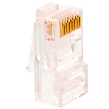 Conectores modulares nexxt solutions aw102nxt01 conector rj45 oro sobre níquel 30µ cat 5e sin blindaje (100 pzas)