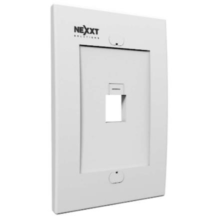 Placa de pared nexxt solutions 1 puerto para conectores tipo keystone módulo rj45 blanco