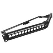 Panel de Conexion Red Nexxt Solutions para Rack Angulado Cat6A Modular 24 Puertos Blindado 1U Esmalte Negro - Vista 3