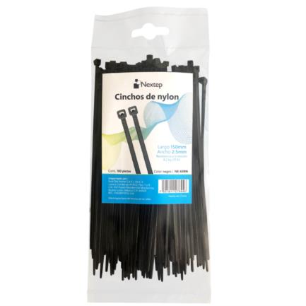 Cincho de nylon nextep 15cm x 2.5mm negro