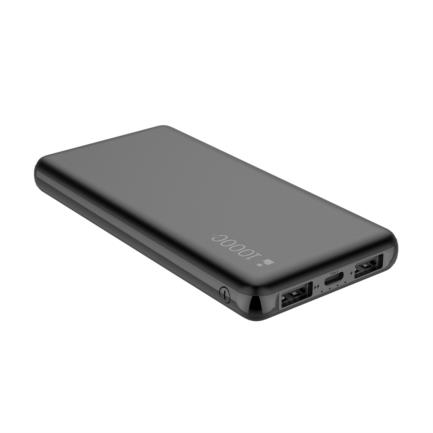 Power bank nextep ultra ligera 10000 mah 3 puertos color negro