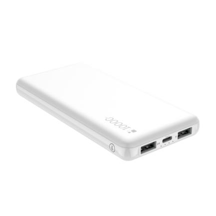 Power bank nextep ultra ligera 10000 mah 3 puertos color blanco