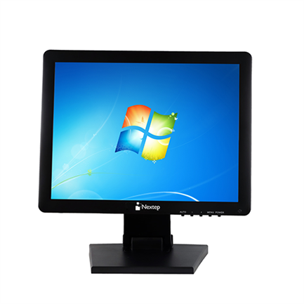 Monitor nextep touch screen punto de venta 15" lcd con base