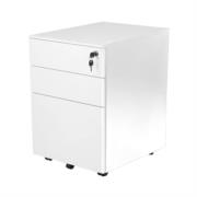 Cajonera Metalica Movil Nextep de Pedestal 3 Cajones con Cerradura Ensamblado Blanco