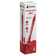 Boligrafo Nextep Gel Retractil Mediano 0.7mm Rojo c/6 - Vista 3