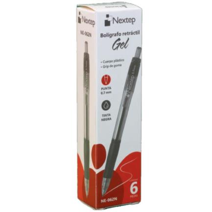 Bundle Boligrafo Nextep Gel Retractil Mediano 0.7mm Negro C/6 Cont. 4Piezas - MAS RECIO