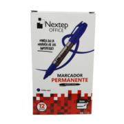 Bundle marcador permanente nextep punta fina 2 mm. azul c/12 cont. 2 piezas