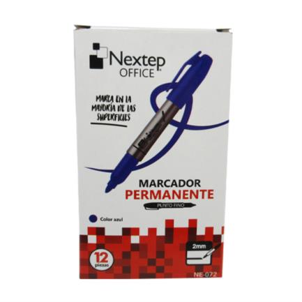 Bundle Marcador Permanente Nextep Punta Fina 2mm Azul C/12 Cont. 2 Piezas - MAS RECIO