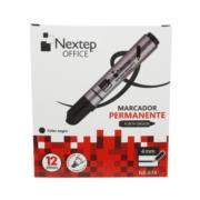 Bundle marcador permanente nextep punta gruesa cincel 4 mm. negro c/12 cont. 2 piezas