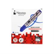 Bundle marcador permanente nextep punta gruesa cincel 4 mm. azul c/12 cont. 2 piezas