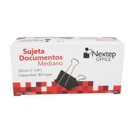 Bundle sujeta documentos nextep mediano 32mm (1 1/4") 12pzs cont. 10 piezas