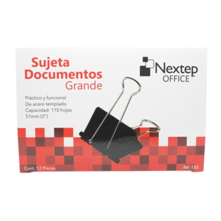 Bundle Sujeta Documentos Nextep Grande 51mm (2") 12Pzs Cont. 10 Piezas - MAS RECIO