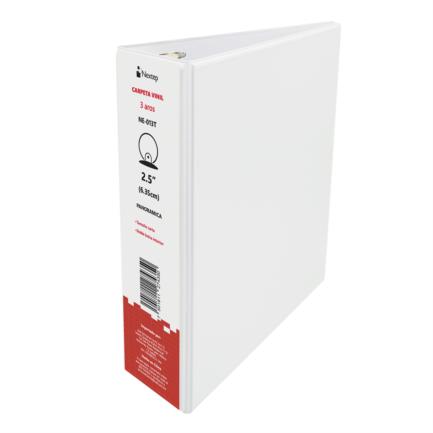 Carpeta nextep panoramica de vinil aro "o" 2.5" carta blanca