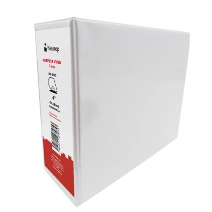 Carpeta nextep vinil aro "d" 4" carta blanca