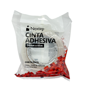 Cinta adhesiva nextep corte facil 24mm x 65mts bolsa c/2 piezas