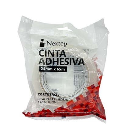 NXPCINAB004 - Cinta Nextep Adhesiva Corte Fácil 24 mm x 65 mts Bolsa c/2