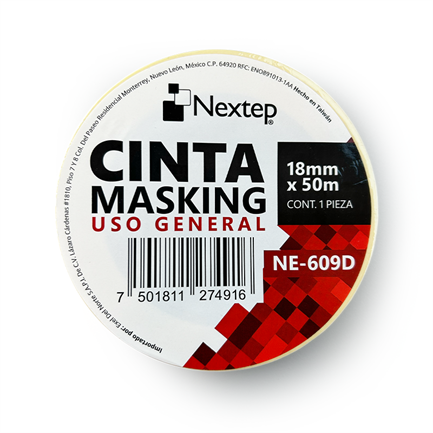 Cinta masking nextep uso general 18mm x 50mts
