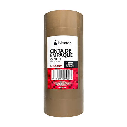 Cinta empaque canela nextep uso general 48mm x 150mts c/6