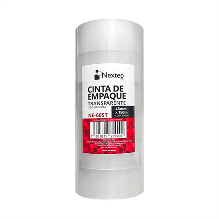 Cinta empaque transparente nextep uso general 48mm x 150mts c/6