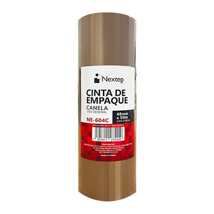 Cinta empaque canela nextep uso general 48mm x 50mts c/6