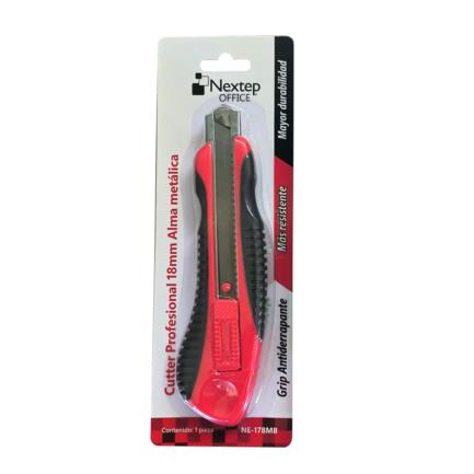Cutter profesional nextep navaja 18mm. alma de metal y grip