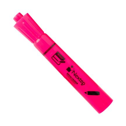 Marcador nextep resaltador color rosa c/12 pzas