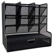 Organizador Nextep Malla Metalica para Escritorio Multi Secciones con Cajon - Vista 2