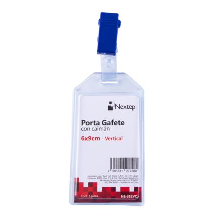 Porta Gafete Plastico Flexible Vertical Nextep 6x9cm con Caiman C/12