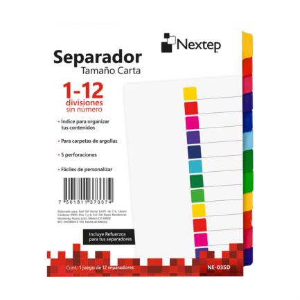 Separador nextep economico 12 divisiones sin numero