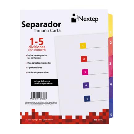 Seprador Economico Nextep 5 Divisiones Con Numero