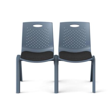 Silla de Visitas/Comedor Nextep Fibra Alta Resistencia Acojinada Apilable Gris Obscuro - Vista 3
