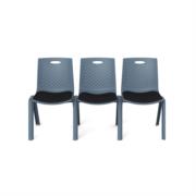 Silla de Visitas/Comedor Nextep Fibra Alta Resistencia Acojinada Apilable Gris Obscuro - Vista 12