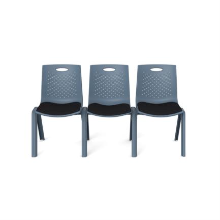 Silla de Visitas/Comedor Nextep Fibra Alta Resistencia Acojinada Apilable Gris Obscuro - Vista 4