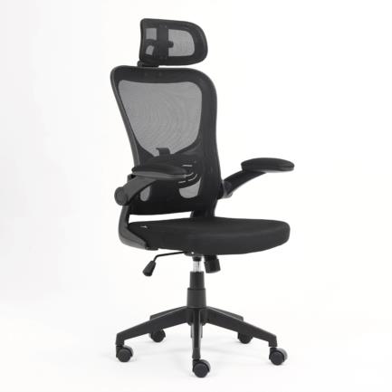 Silla Ejecutiva Nextep de Altura y Descansabrazos Ajustable con Cabecera Reclinable de Tela/Malla y Base Giratoria - Artículos Promocionales MAS RECIO