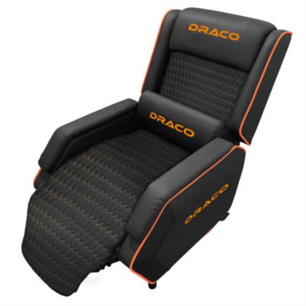 Sofá Gamer Reclinable Dragon XT Modelo Draco Color Negro-Naranja - Vista 4