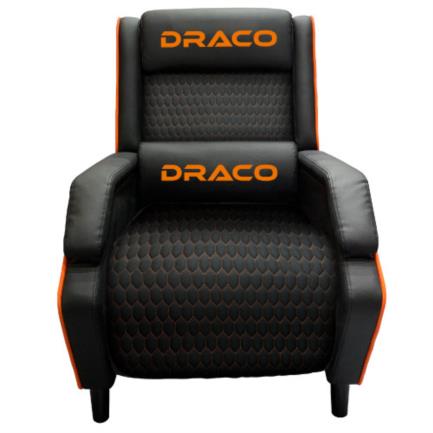 Sofá gamer reclinable dragon xt modelo draco color negro-naranja