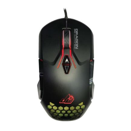 NXCMOSAB004 - Mouse Gamer Dragon XT USB Base Metálica 6 Botones Silenciosos 6400 dpi RGB Color Negro