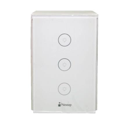 Interruptor nextep smart de luz pared t&aacute;ctil triple control wi-fi