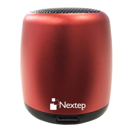 Mini bocina nextep bluetooth manos libres con botón para selfies color rojo