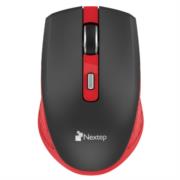Mouse Nextep Inalámbrico Recargable Switch Encendido 1600 dpi Color Negro-Rojo - Vista 3