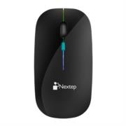 Mouse Nextep Inalámbrico Recargable Delgado/Silencioso RGB 1600 dpi Color Negro - Vista 9