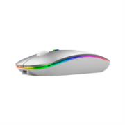 Mouse Nextep Inalámbrico Recargable Delgado/Silencioso RGB 1600 dpi Color Plata - Vista 6