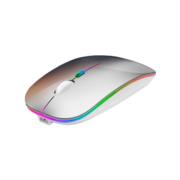 Mouse Nextep Inalámbrico Recargable Delgado/Silencioso RGB 1600 dpi Color Plata - Vista 2