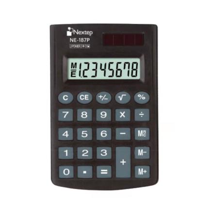 Calculadora nextep 8 digitos de bolsillo con cartera solar/bateria