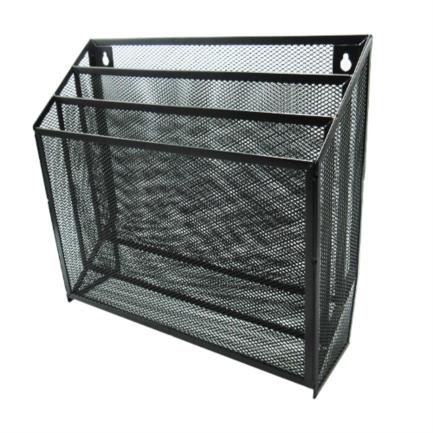 Clasificador nextep malla met&aacute;lica 3 niveles grande caja blanco-negro