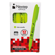 Marcador Nextep Resaltador Tipo Pluma Punta Cincel Color Amarillo C/12 Pzas - Vista 5