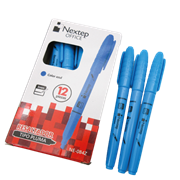 Marcador Nextep Resaltador Tipo Pluma Punta Cincel Color Azul C/12 Pzas - Vista 6