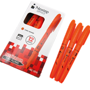 Marcador Nextep Resaltador Tipo Pluma Punta Cincel Color Naranja C/12 Pzas - Vista 6