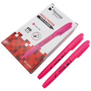 Marcador Nextep Resaltador Tipo Pluma Punta Cincel Color Rosa C/12 Pzas - Vista 6